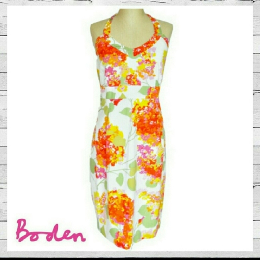 Boden Floral Halter Dress Sz 12